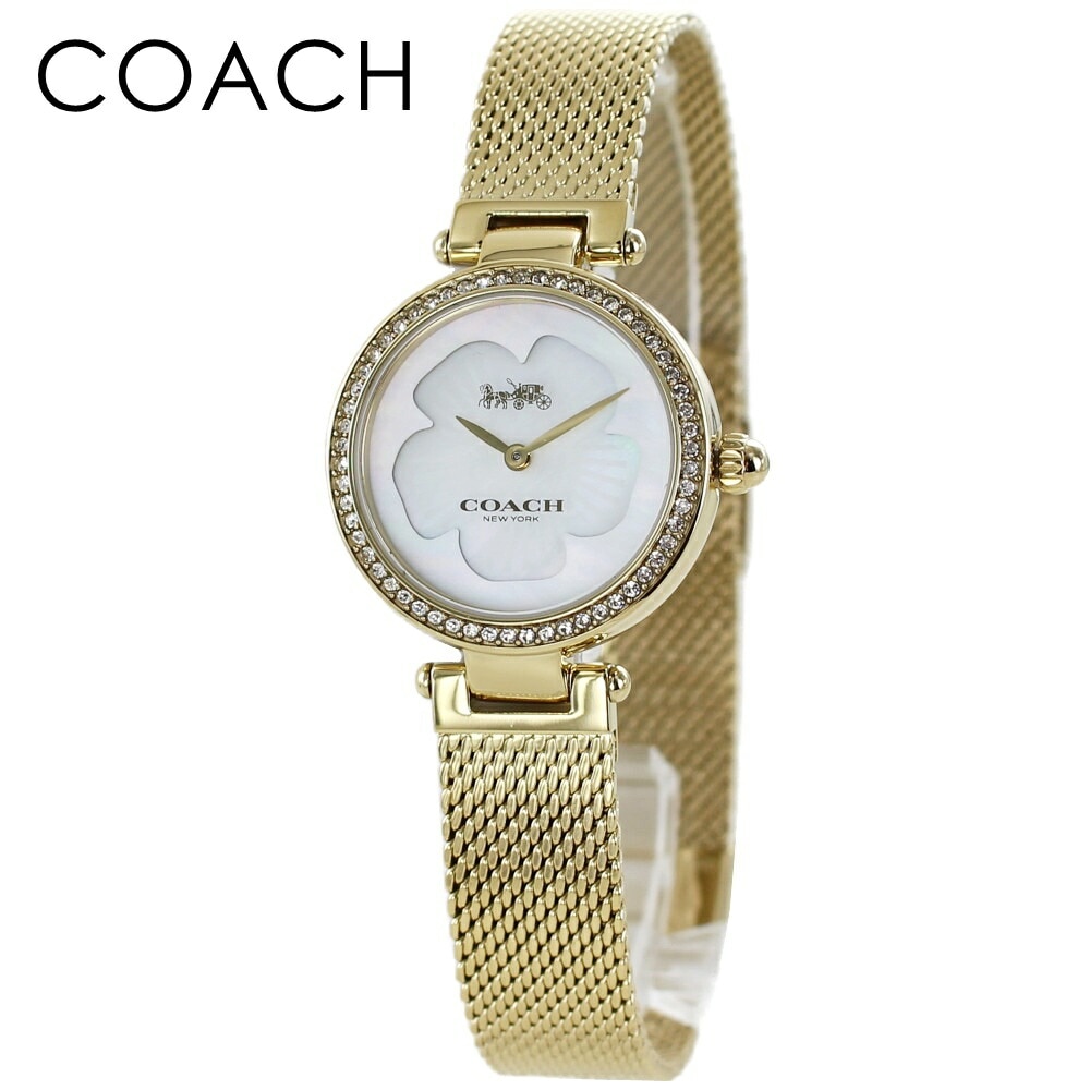 コーチ 腕時計 手表 レディース ギフト 贈り物 ご褒美 クリスタル 大人女子 可愛い 上品 お洒落 メッシュ ブレスレット ストーン 母 彼女 友達 誕生日プレゼント 20代 30代 40代 ポイン