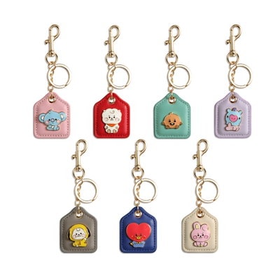 Qoo10] BT21 レザーメタル キーリング キーホルダー