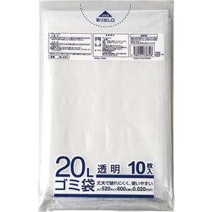 (まとめ) クラフトマン 業務用透明 メタロセン配合厚手ゴミ袋 20L HK-024 1パック(10枚) (×30セット)