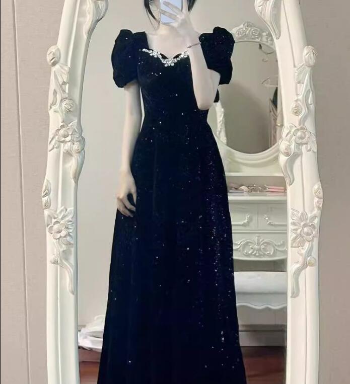 イブニングドレスディナー パーティー 礼服韓国ファッション レディース ワンピース ロングスカート 綺麗高級感 可愛い結婚式 卒業式 演奏会発表会 成人式LF27