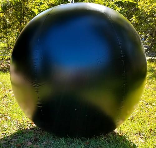 巨大な真っ黒ビーチボール空気注入後直径約100cm