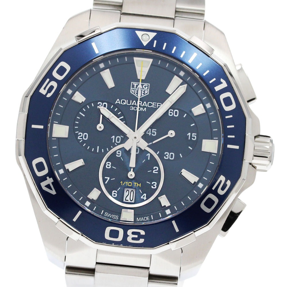 タグホイヤー TAG HEUER CAY111B アクアレーサー クロノグラフ デイト クォーツ メンズ 良品 保証書付き_860918【中古】 100,800円