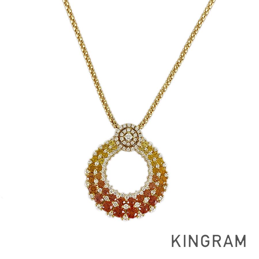 ネックレス K18YG サファイア ダイヤモンド sss【中古】