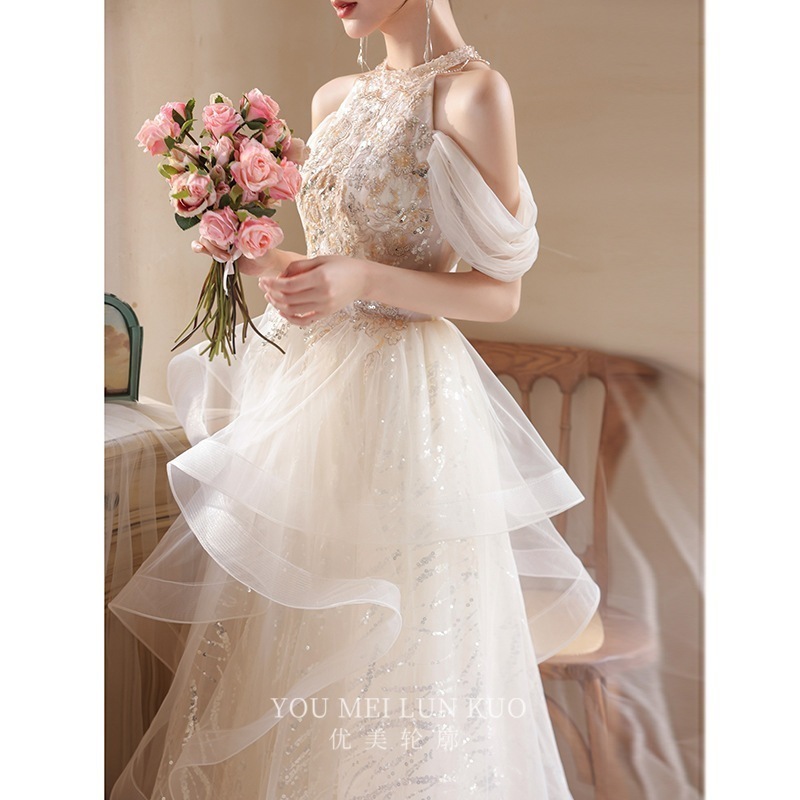 【2枚購入で 3oo円OFF！】シャンパンドレスレディース 2025 婚約乾杯衣装プリンセス美しくハイエンド 5,180円