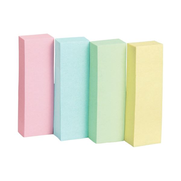 （まとめ）TANOSEE ふせん 50x15mm 4色混色 1パック（20冊）[x5セット]