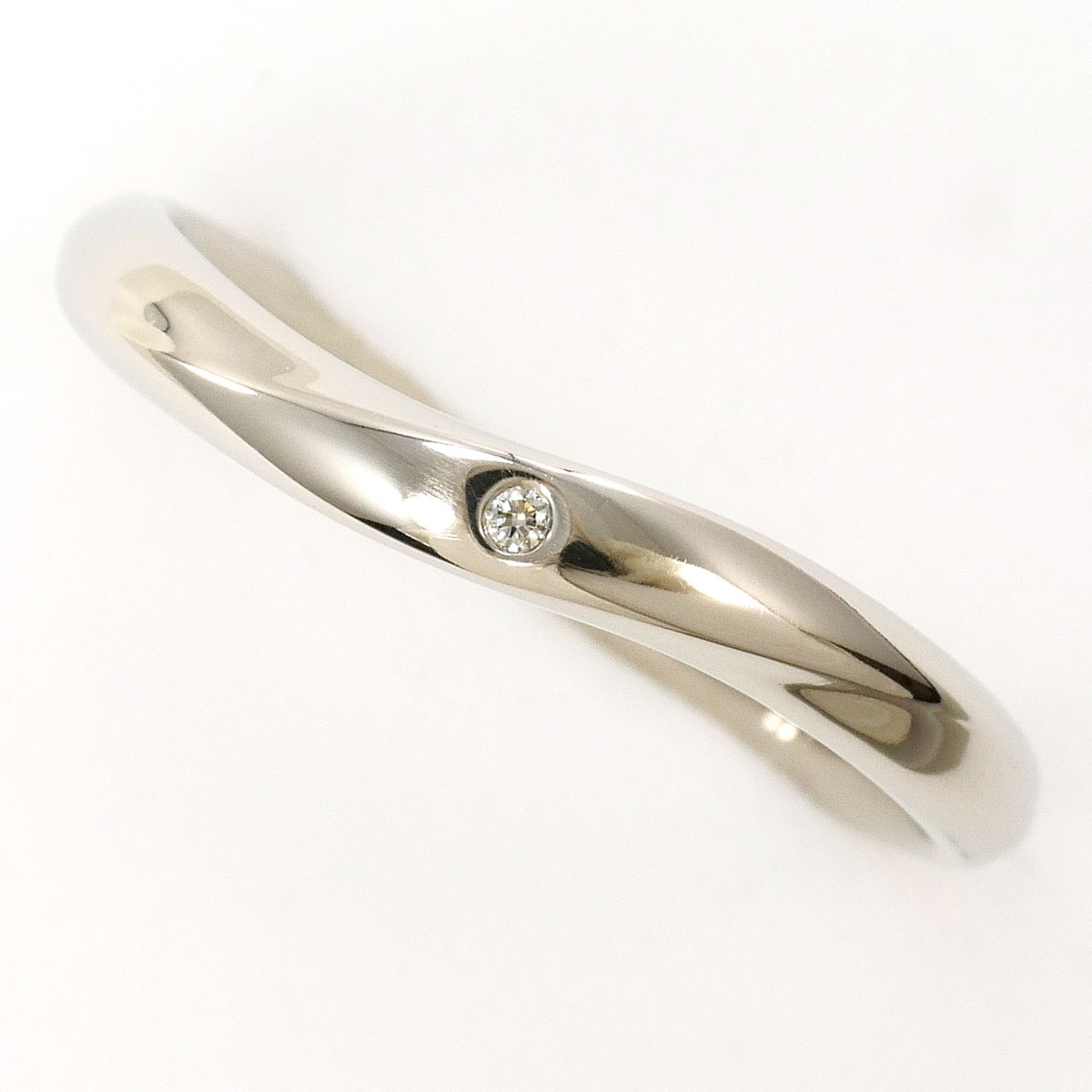 銀座ダイヤモンドシライシ PT950 プラチナ リング・指輪 12号 ダイヤモンド 0.007ct 天然石 総重量約3.5g 中古