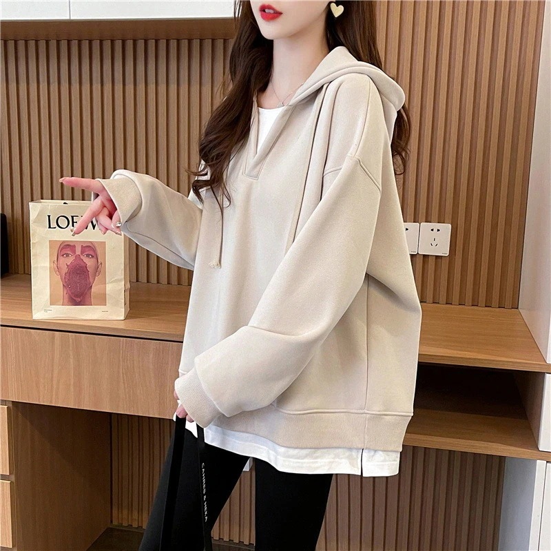 パーカー ゆったりスウェット 2025新作 シンプル 可愛い 運動 百掛け スウエットトップス ロング着痩せ 大きめサイズ 長袖 韓国ファッション