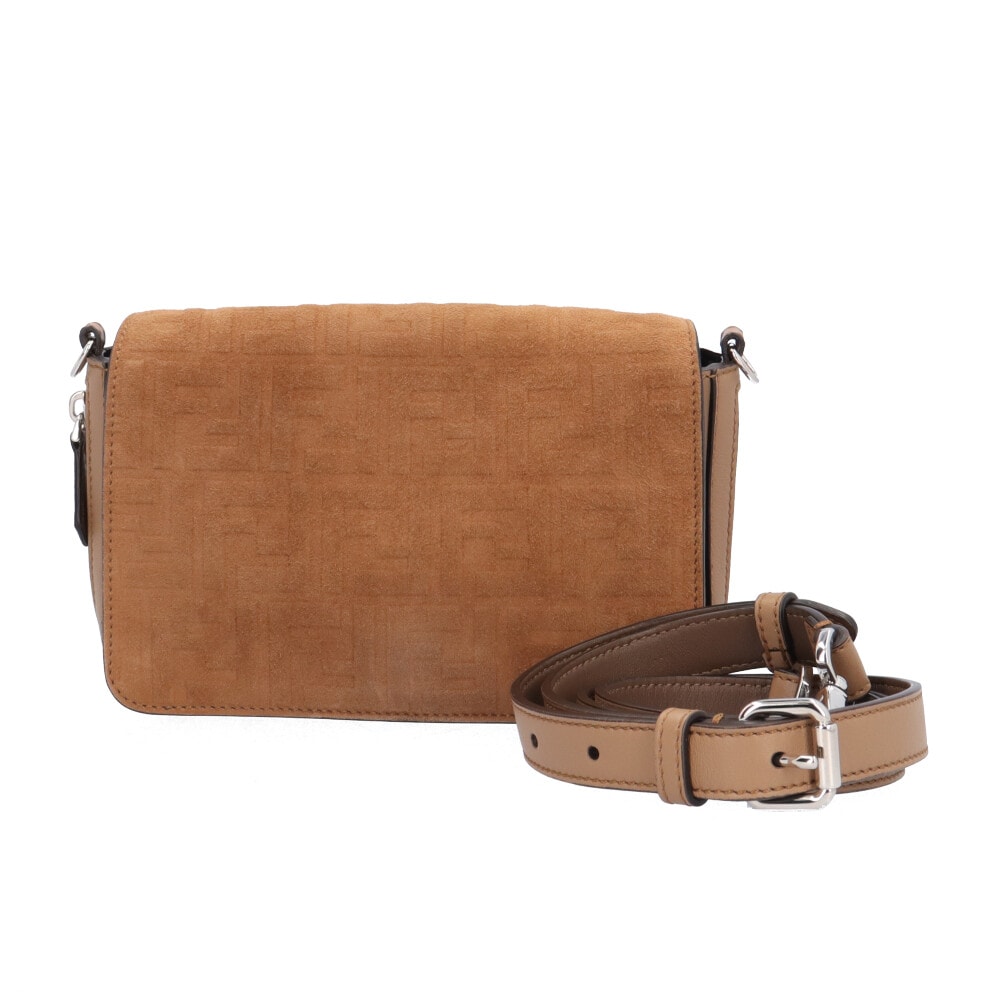 フェンディ ズッカ ショルダーバッグ スウェード 7M0299 ブラウン FENDI 中古