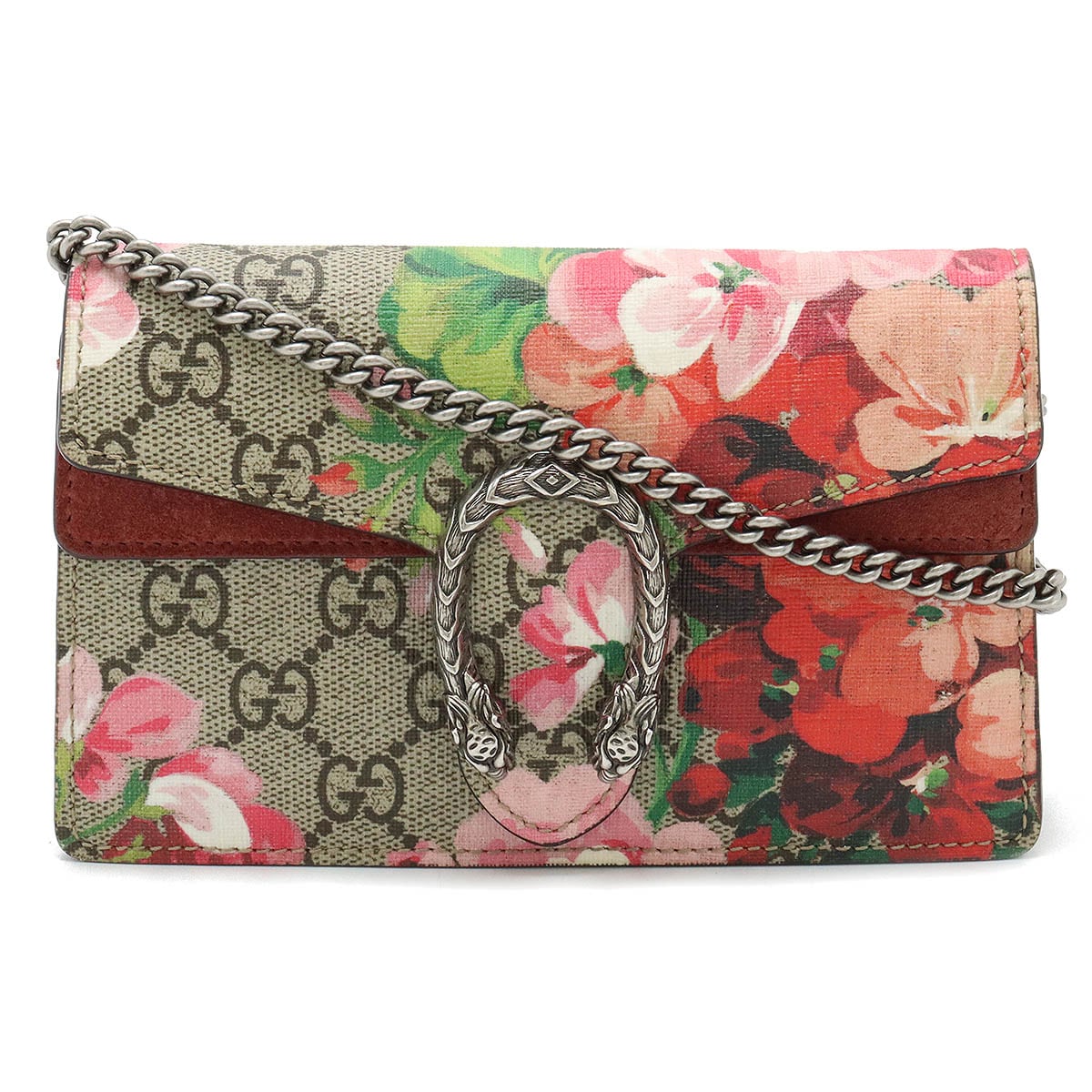 GGブルームス ディオニュソス スーパーミニバッグ チェーンバッグ 2WAY ショルダー タイガーヘッド ベージュ ピンク 476432