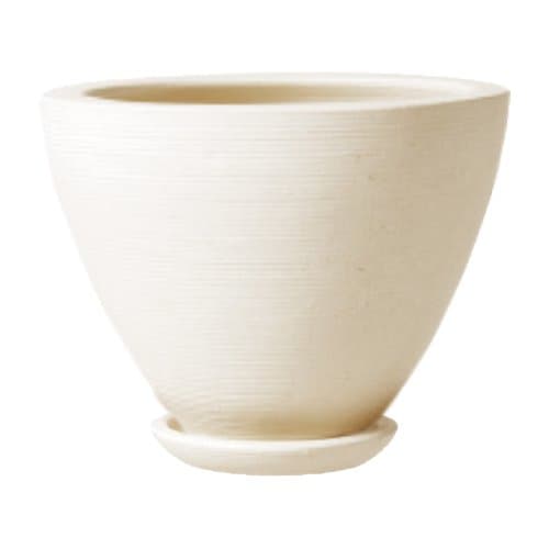 植木鉢・受皿セット ネストミドル Φ390ｍｍ 底穴あり アイボリー 信楽焼 445-03 仕様:底穴あり 信楽焼