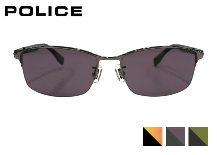 POLICE ポリス サングラス splt76j SWANSスペシャルコラボモデル スクエア ハーフリム ナイロール チタン メンズ レディース 58サイズ 14,630円