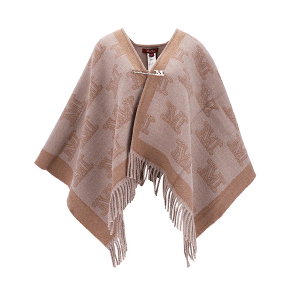 Max Mara 2426736011600 006 フリンジジャカード M モノグラムフリンジポンチョ女性用ケープ