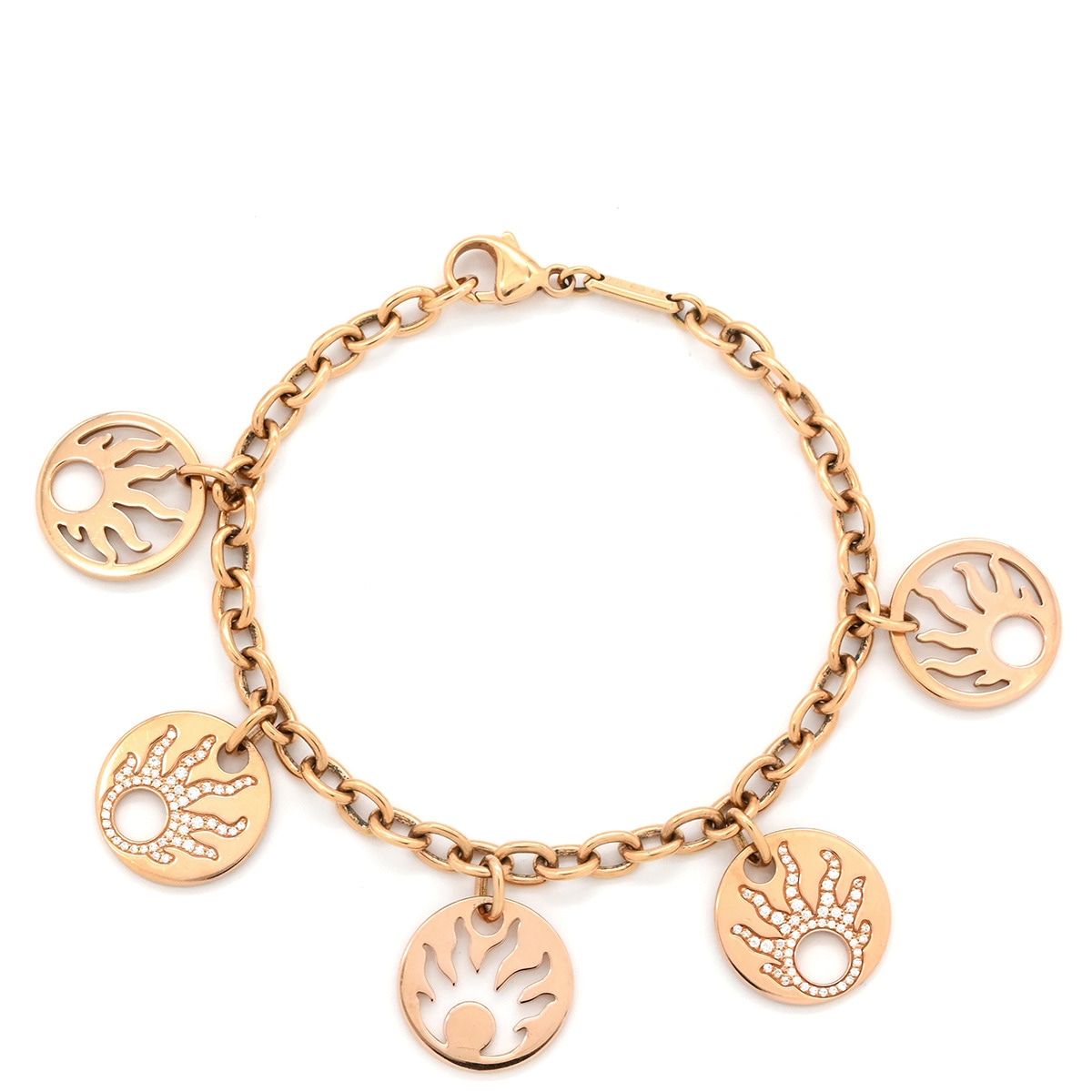 ショパール ブレスレット ハッピーサン ダイヤモンド ピンクゴールド Au750 18K 18金 PG 太陽 857482 【ケース】【中古】