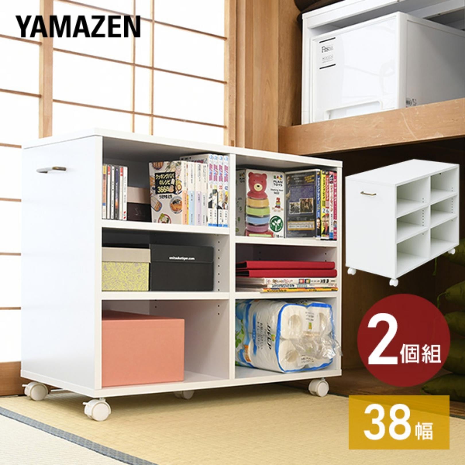 2個組 収納ラック キャスター付き 幅38 奥行き78 高さ65 cm ECSR-7538 ホワイト(無地)