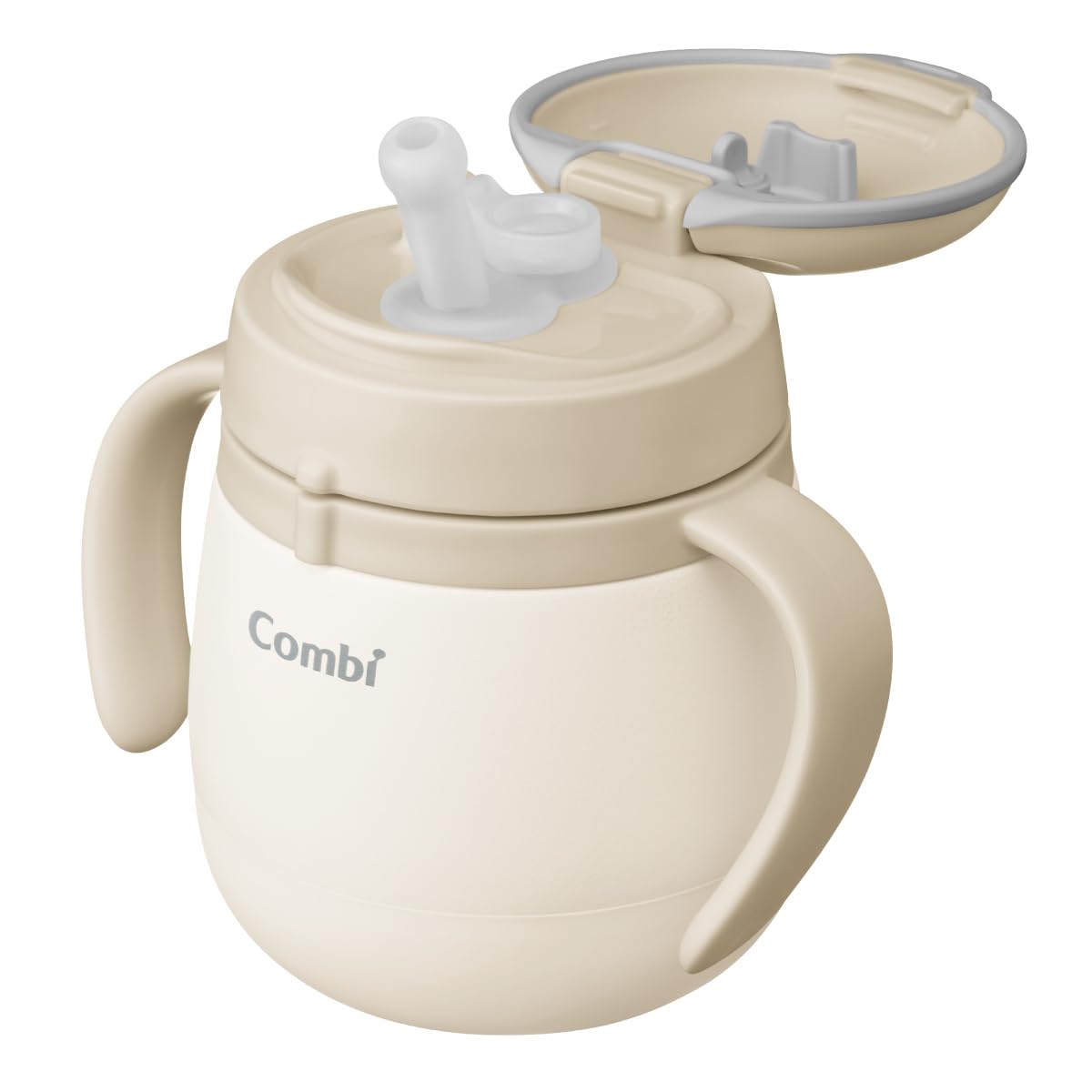 コンビ 【ラクマグから遂に保冷タイプが登場】 保冷 ラクマグ ステンレス ベージュ 180ml 魔法びん構造で冷たさキープ 漏れないストロー 25年2月発売