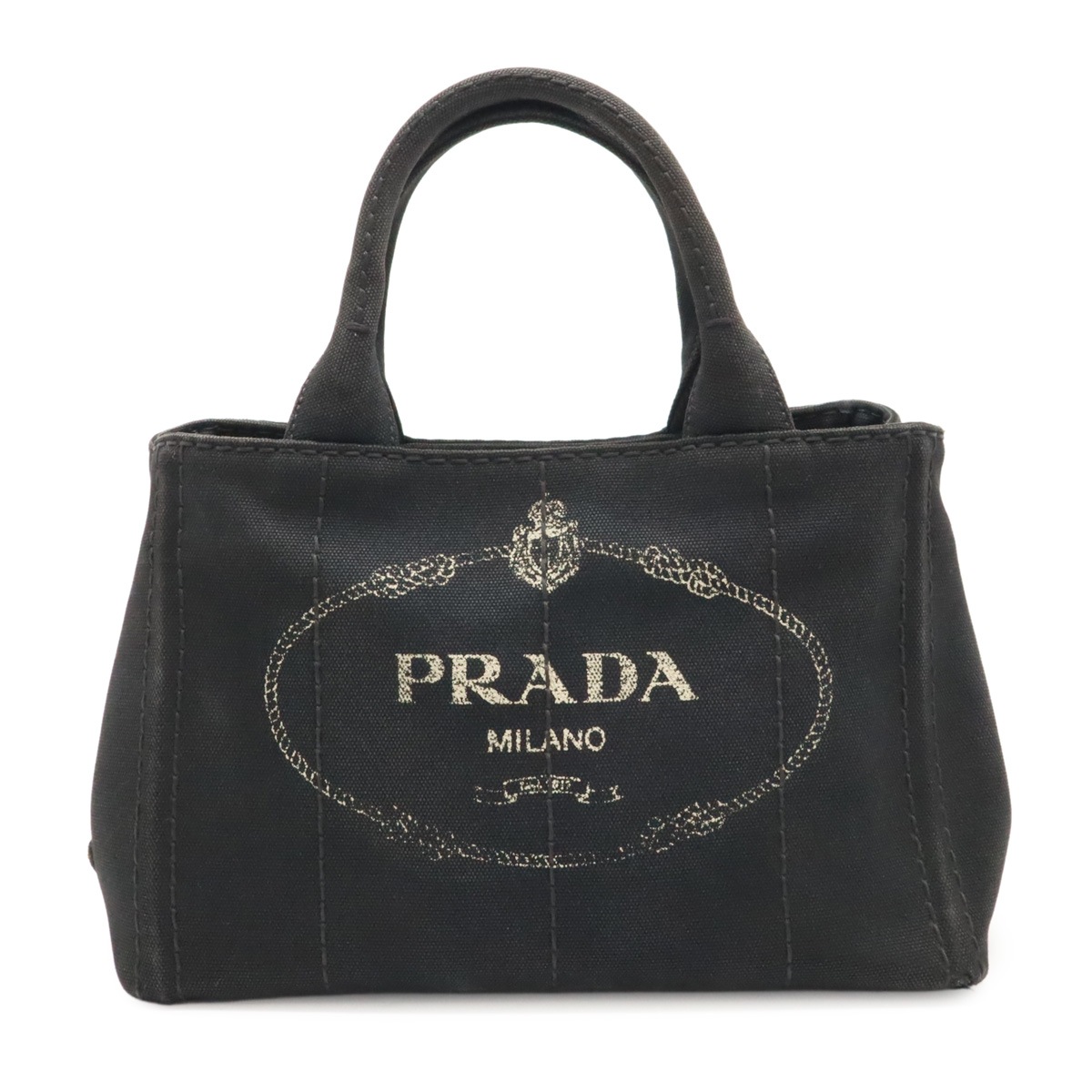 CANAPA カナパ トートバッグ ハンドバッグ キャンバス NERO 黒 ブラック ゴールド金具 ショルダーストラップ欠品 1BG43