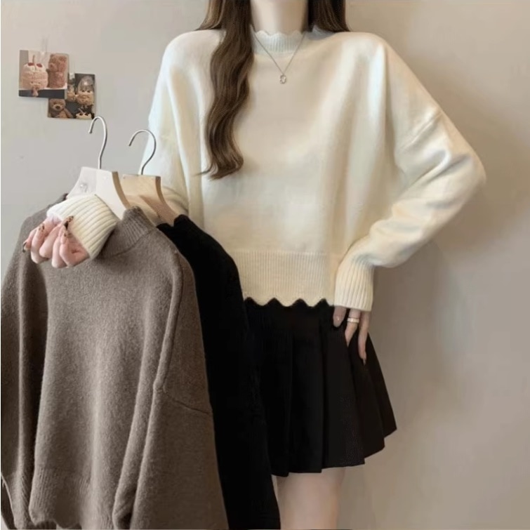 レディース トップス ニット セーター 長袖 ハイネック フェミニン かわいい 大人可愛い きれいめ シンプル カジュアル 上品 おしゃれ ラフ マニッシュ ガーリー ルーズ 個性的 ラブリー