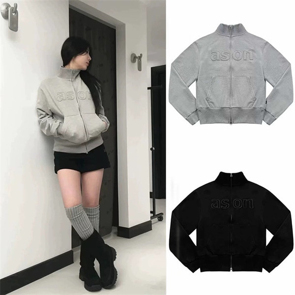 25ss BAY SWEAT ZIP-UP ブラック グレー [並行輸入品]