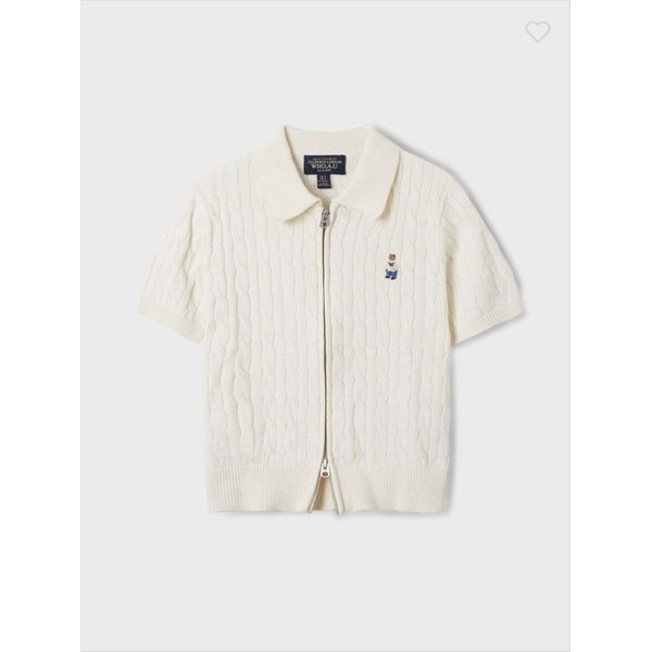 【スティーブ】 ケーブル 半袖 ジップアップ カーディガン(WHCKF2431F) 5,425円