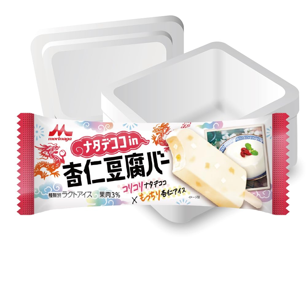 [冷凍] 森永 ナタデココin杏仁豆腐バー 24個【Amazon.co.jp限定】 ドライアイスを入れてお届けします ケース販売 アイス