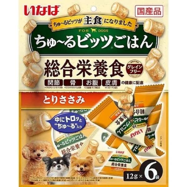 【1ケース】【お取り寄せ対象品】いなばちゅ～るビッツごはんとりささみ 12g×6袋 [いなばペットフード] *24個