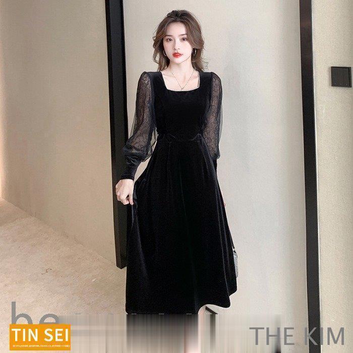 結婚式 ドレス ぽっちゃり ワンピース 秋冬 きれいめ 大きいサイズ 黒 個性的 長袖 S M L 2L 3L 祝賀会 服装 女性 卒業式コーデ 入学式 ママ 韓国 ベルベット