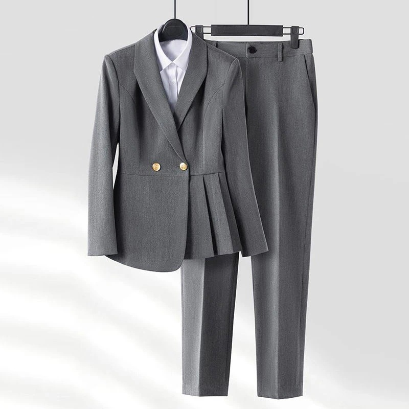 スーツセット 【春秋】高級感グレースーツセット 職業用 上品 フォーマル レディース