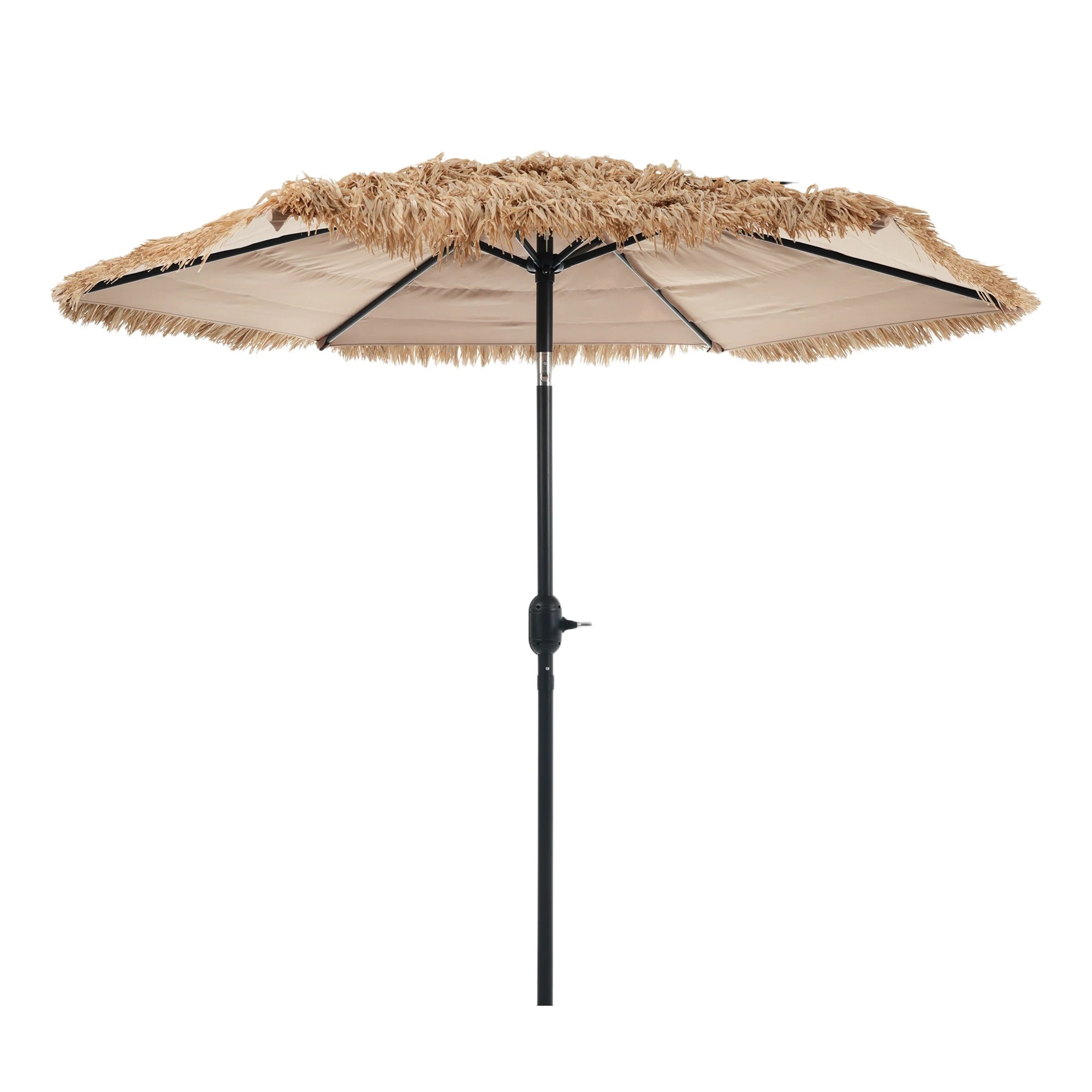 【当日発送/無料配達】ハワイアン パラソル単体 ナチュラル 直径220cm 30+UPF紫外線対策 角度調整 パラソルセット ベース パラソル ガーデンパラソル-27