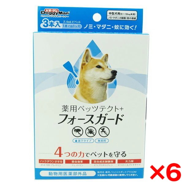 6個セット 薬用ペッツテクト＋フォースガード 中型犬用 3本入