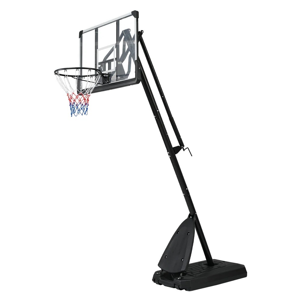 【当日出荷/送 料無料】バスケットゴール ハンドルを回すだけの簡単　高さ無段階調節 フロートボード付き　公式＆ミニバス対応 230-305cm 移動可 工具付き ゴールネット バックボード リング ミ 26,981円