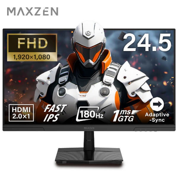ゲーミングモニター モニター 24.5インチ 180Hz FHD 1080P 1ms HDMI2.0 DP1.4 フリッカーレス 24型 FullHD ノングレア ブラック MGM25IC03