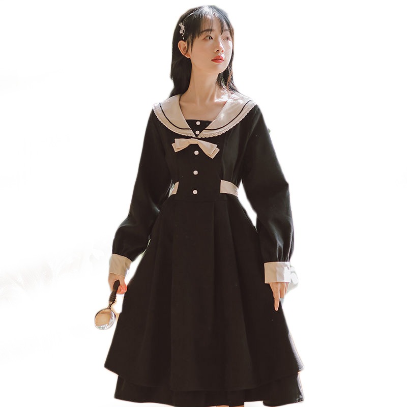ロリータ お嬢様 学院制服 地雷系 量産型 韓国ファッション ワンピース長袖ワンピース Pescaargentina Net