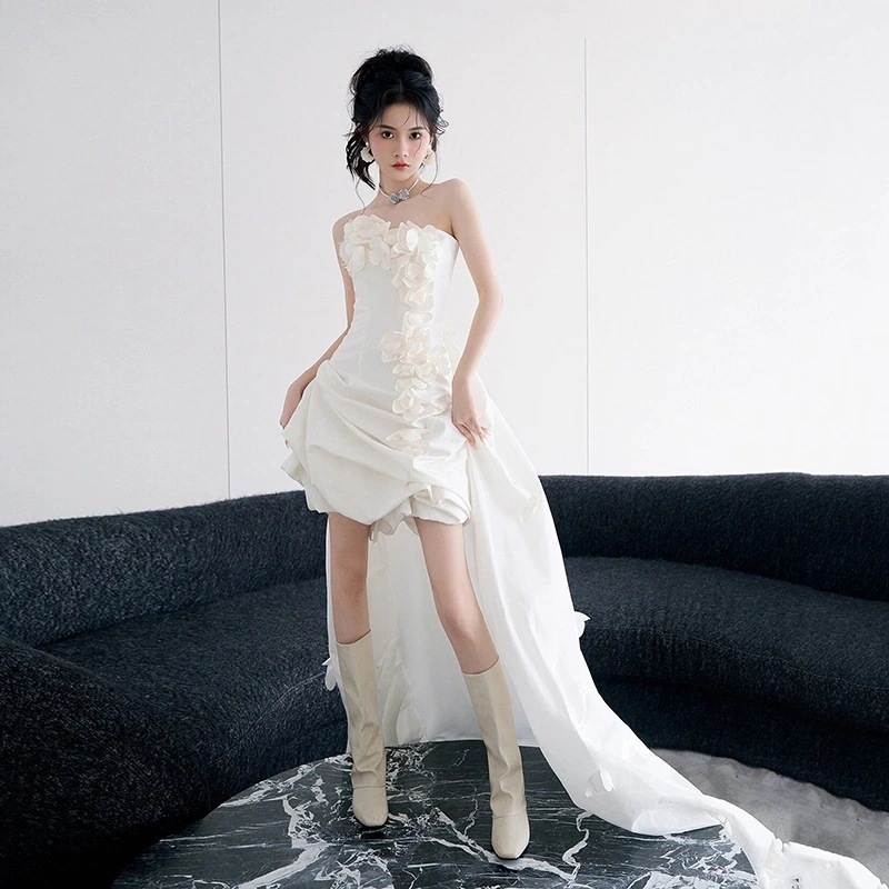 ウェディングドレス 白 結婚式 花嫁 サイズオーダーメイド可能 成人式 お呼ばれ ウェディング 演奏会 二次会 パーティードレス 前撮り ワンピース ロングドレス 65