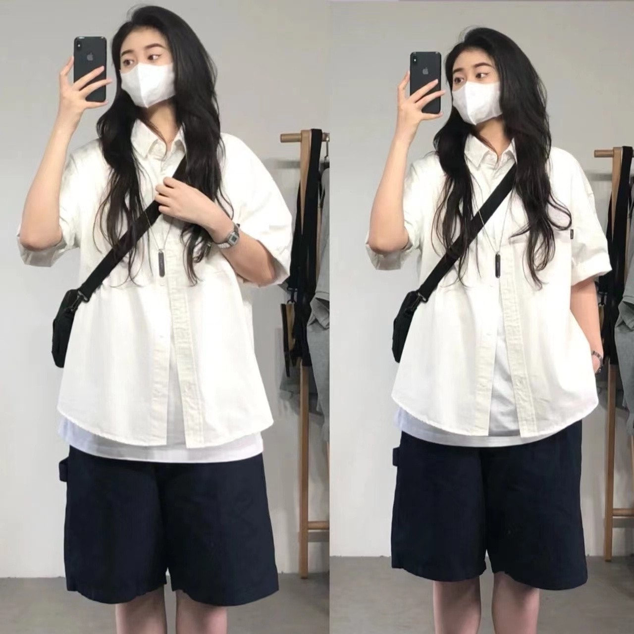 半袖 白 シャツ レディース デザイン性 薄手 レトロ トップス 学生 ゆったり シャツ1163