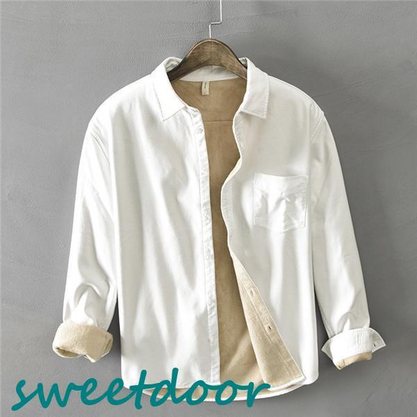 シャツ 厚手 ネルシャツ メンズ 裏起毛 長袖 デニム風 ビジネス スリム 秋冬 極暖 ボア 防寒 カジュアル 紳士服 ビジネス シンプル オシャレ