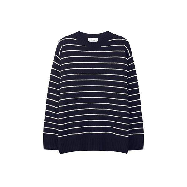 メンズエルボーポイントSTラウンドニットTシャツRM-KN-Q067-ネイビー