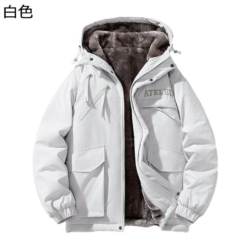 ダウン コート メンズ ボアジャケット 中綿入れ 裏ボア 大きいサイズ フード付き ジップアップ 秋冬用 トップス 柔らかい 大人 長袖 透湿撥水 上着 男性用 ストリート 韓国ファッション