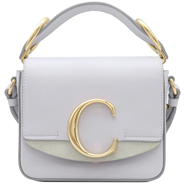 クロエ Chloe ショルダーバッグ クロエ シー ミニバッグ カーフ スウェード LIGHT CLOUD グレー ゴールド金具 ハンドバッグ 2way CHC19US193 A37 4E7 【保存袋