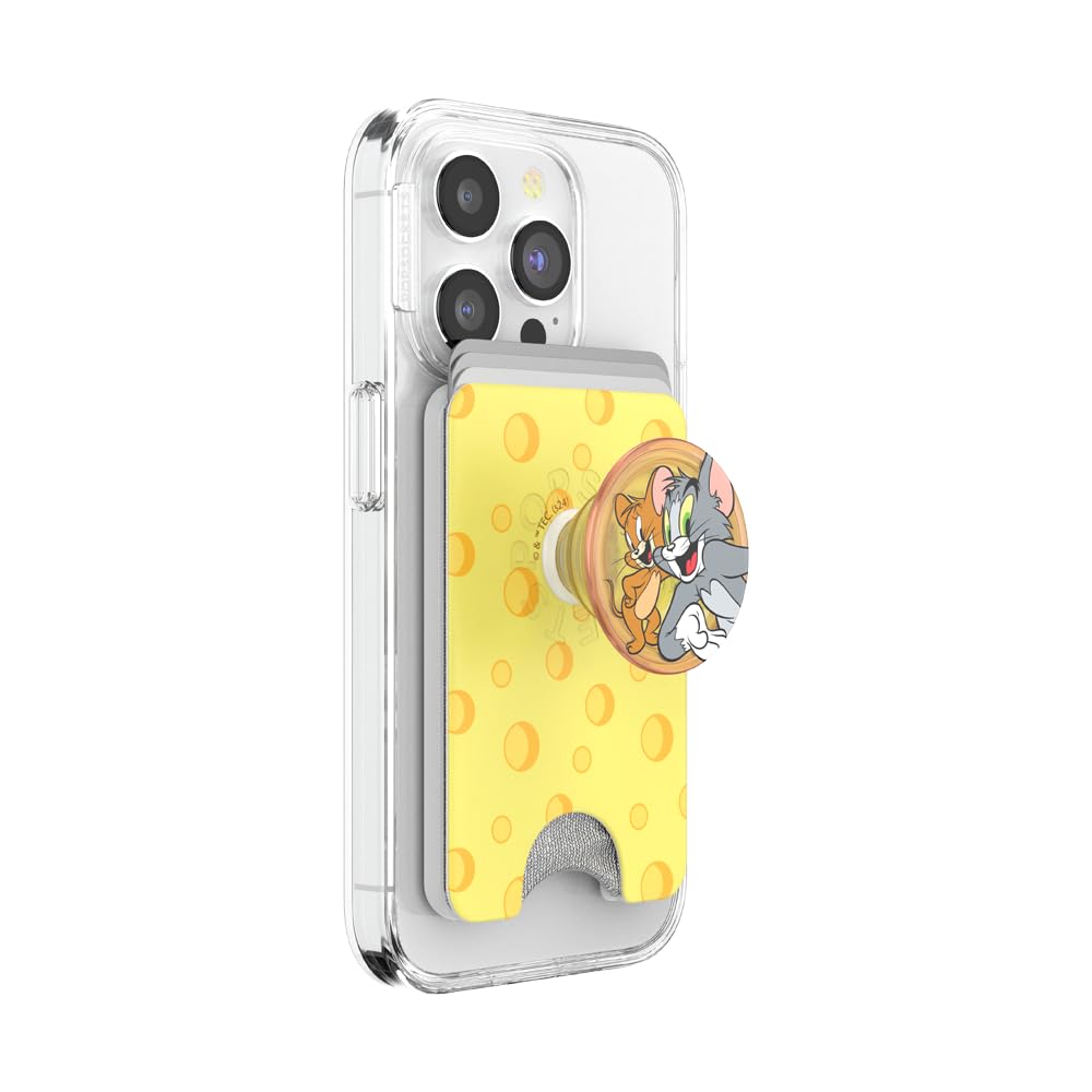 PopSockets Japan - ポップソケッツ ジャパン PopWallet+ チーズド トムとジェリー MagSafe対応 アダプターリング付き ワイヤレス充電対応 スマホグリップ&ウォレット