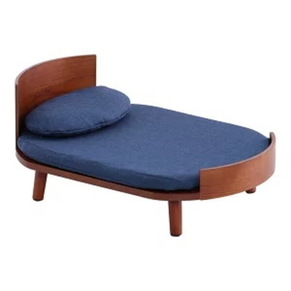 ホームテイスト SH-01-PBT-M 脚付きペットベッド まくらセット 天然木製 ブラウン メーカー直送