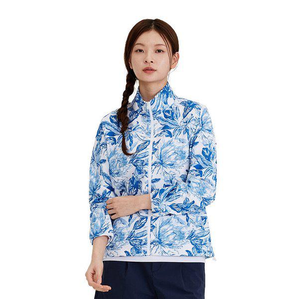 女性アウトドア夏用ウィンドブレーカージャケット LD バブリーカラー ジャケット ブルー_CC