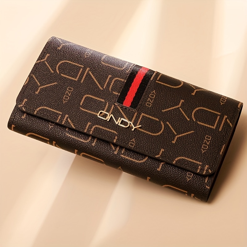 レトロファッション レディース ロングウォレット＆ユニセックス カップルスタイルクラシック文字プリントマルチカードスロット フリップカバー付き携帯電話収納可能シンプル大容量財布女性のオフィス