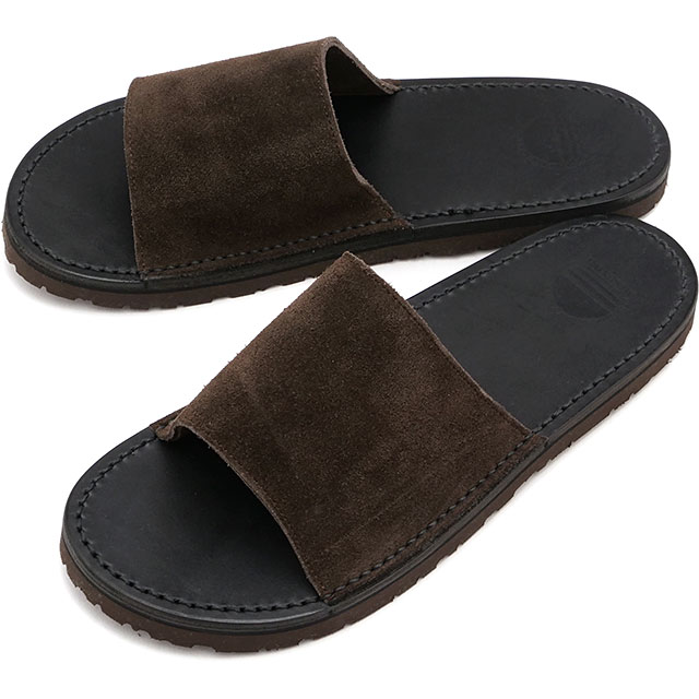 ブルーオーバー blueover レザーサンダル フォスコ2 ベロア fosco 2 Velour メンズ 靴 日本製 フラットサンダル ぺたんこサンダル ブラウン/ブラックソール 正規取扱店