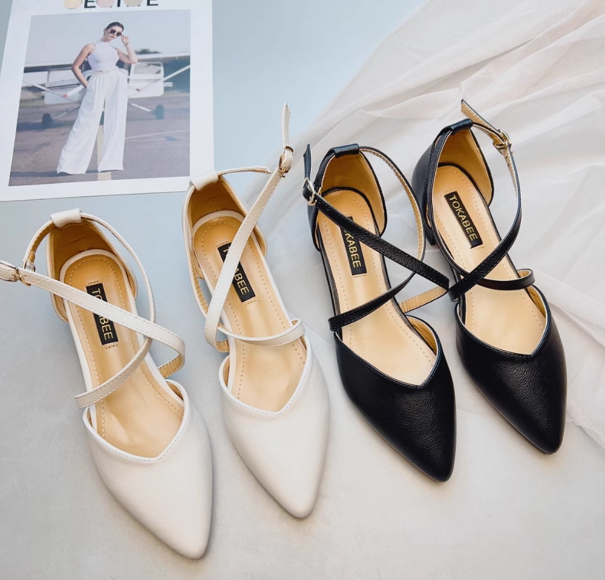 パンプス ダンス トゥパンプス レディース フラットシューズ ぺたんこシューズ ヒールパンプス ヒールシューズ 1cm 太ヒール チャンキーヒール フラット ぺたんこ ポインテッドトゥ かわいい