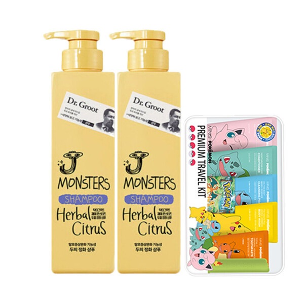 ジェイモンスターズ シトラス香りの脱毛機能性シャンプー 385ml 2個 +贈呈ポケモントラベルキット 8,385円