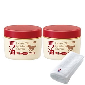 正規販売代理店 定価より10%OFF 馬油保湿クリーム 2個 200g 今治タオル付き 馬油 バユ バーユ クリーム 保湿クリーム フェイスクリーム ボディクリーム 顔用 体用 桜の香り セット 旅美