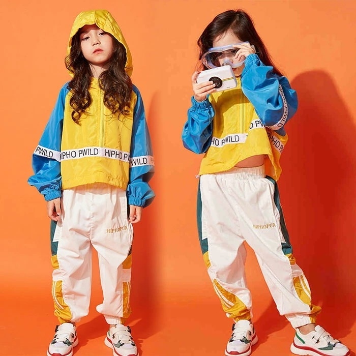 【新品プロモ-ション】パーカー キッズ ダンス衣装 ヒップホップ サルエルパンツ 女子 ウインドブレーカー トップス ジャケット ダンスパンツ 男子 女子 キッズ ズボン HIPHOP セットアップ