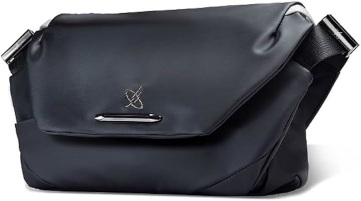 GYXX/光影行星 星雲 2 クロスボディバッグ メンズ ショルダーバッグ フラットチェストバッグ お出かけ キャリングバッグ 通勤バッグ swich (黒中サイズ11インチ)