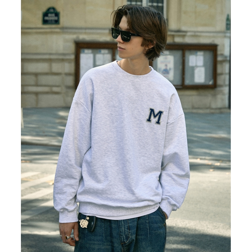 MINIMALPROJECT Mロゴ オーバーフィット マンツーマン MMT131 [ASHGRAY]