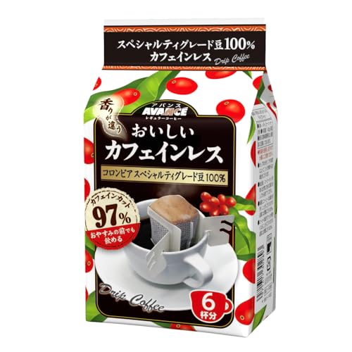 アバンス おいしいカフェインレスドリップコーヒー 6P ×6個